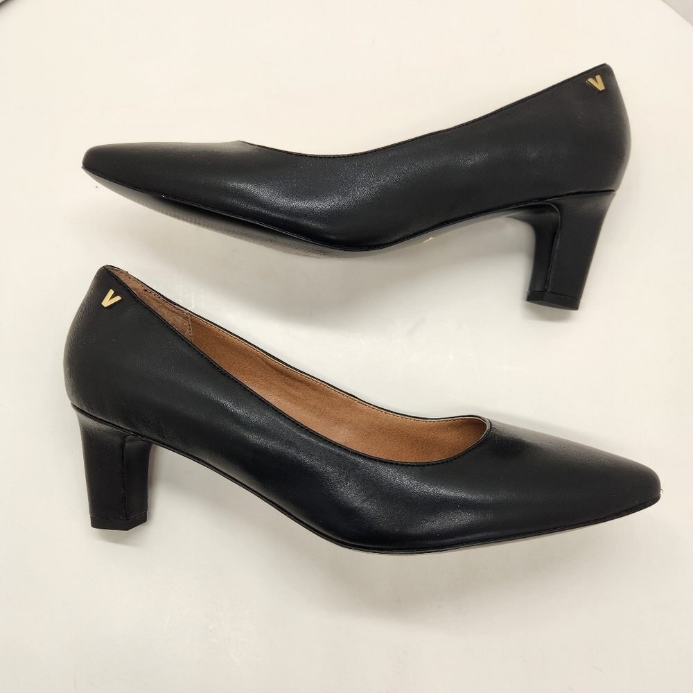 Vionic Madison Mia pumps 9.5 women's black leather heel formal office comfort